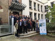 Group photo at the venue===*===Winter School attendees at CEA-Saclay Nuclear Centre (LECI Hot Cels Lab)===*===Opening session day 1===*===Poster session day 3